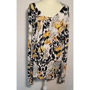 Venue‎ Sweater Cardigan Size Medium Women's Beaded Butterfly Button-Up 0768